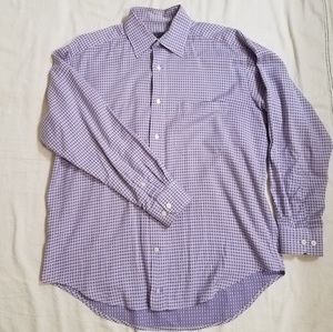 Purple checkered button up shirt